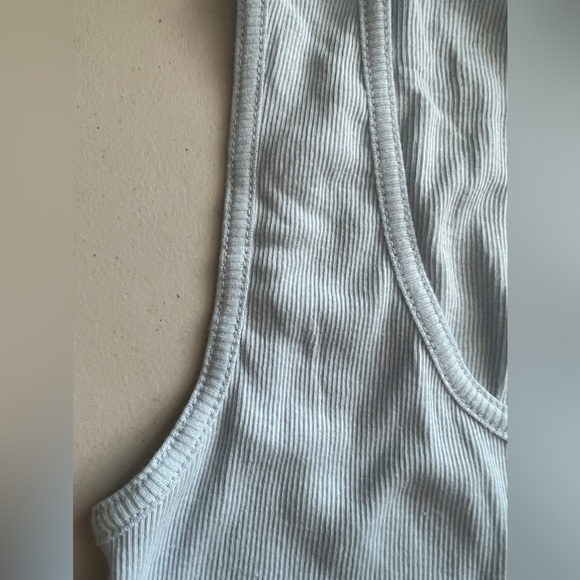 👚🦉PAUL & JOE Icy Blue🧊Cotton Knit Rib Tank Top Snaps NWT - Picture 5 of 6